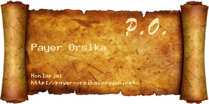 Payer Orsika névjegykártya