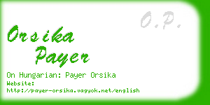 orsika payer business card